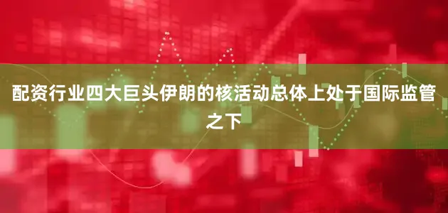 配资行业四大巨头伊朗的核活动总体上处于国际监管之下
